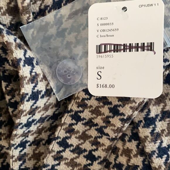 FREE PEOPLE MARYAM HOUNDSTOOTH PAPER-BAG SLACKS - Picture 14 of 14